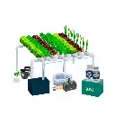 Kit hidropônico N15 NFT System para 64 plantas, jardim interno completo com nutrientes, sementes e acessórios
