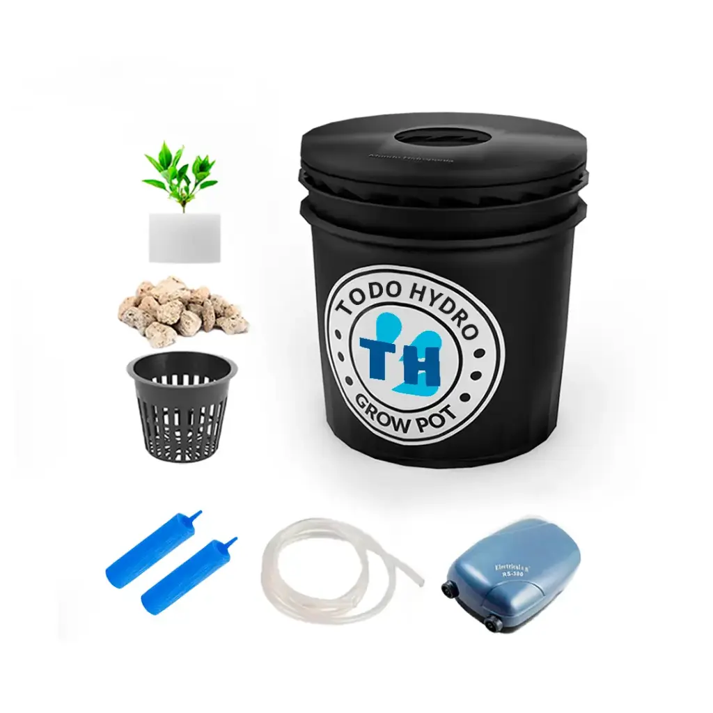 Grow Pot Professional DWC Hydro Bucket Kit com bomba de ar e acessórios (16L)