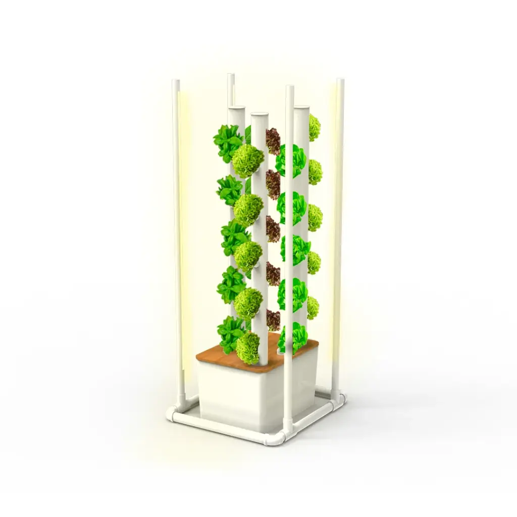 Kit hidropônico N19 Tower System para 30 plantas, jardim interno completo com nutrientes, sementes e acessórios (Não)