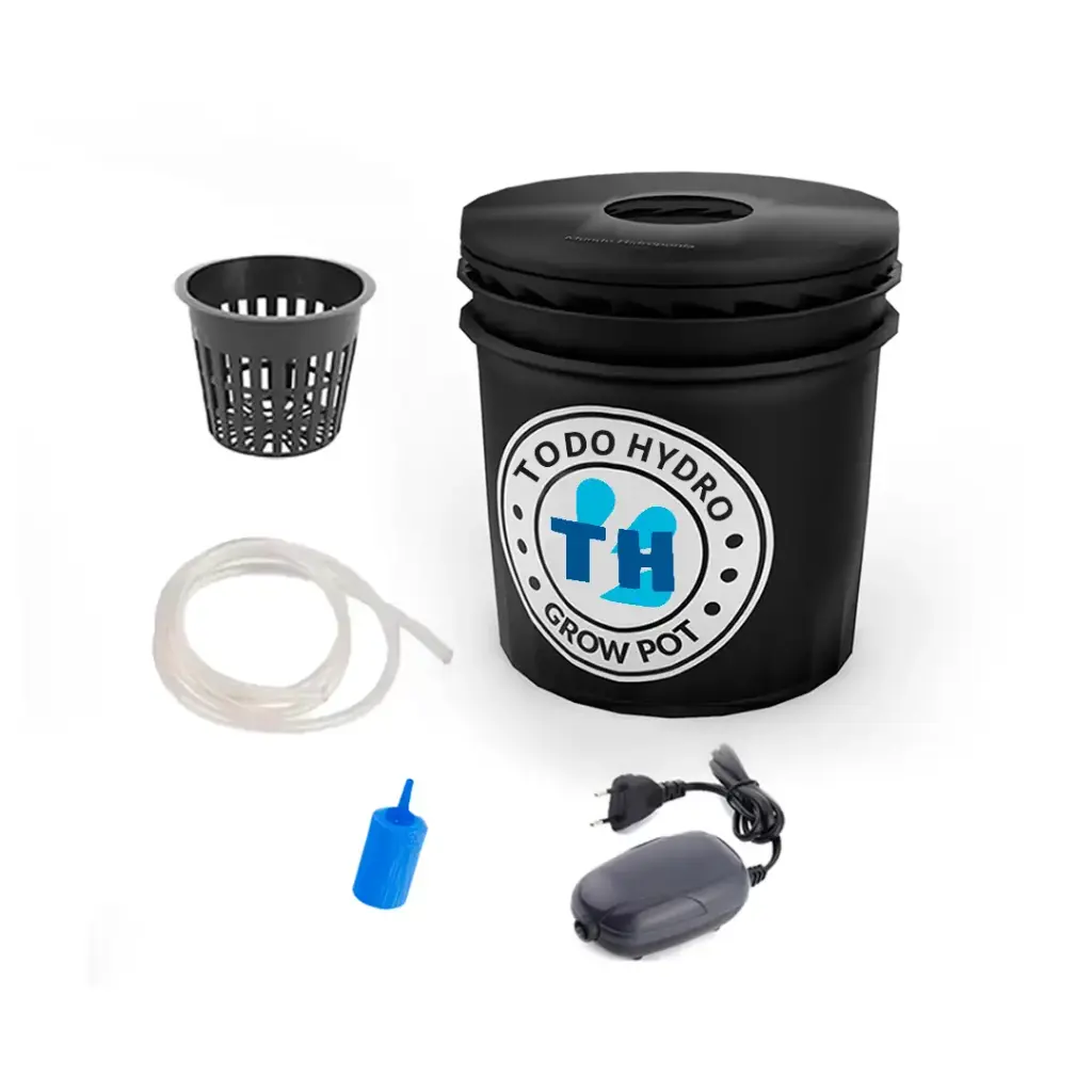 Grow Pot Econômico - Kit hidropônico DWC com bomba de ar e acessórios (Reservatorio 16 Litros)