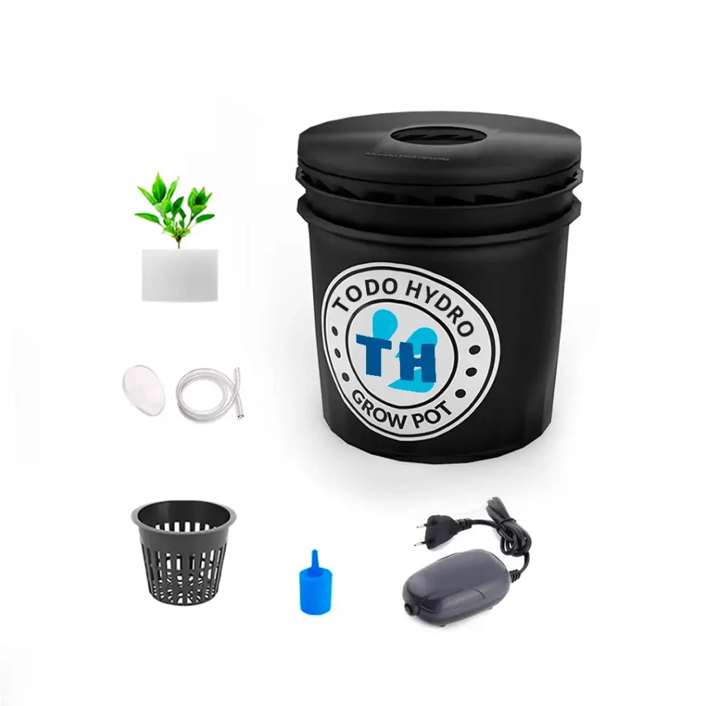 Grow Pot Inicial - Kit hidropônico DWC com bomba de ar e acessórios (Reservatorio 16 Litros)