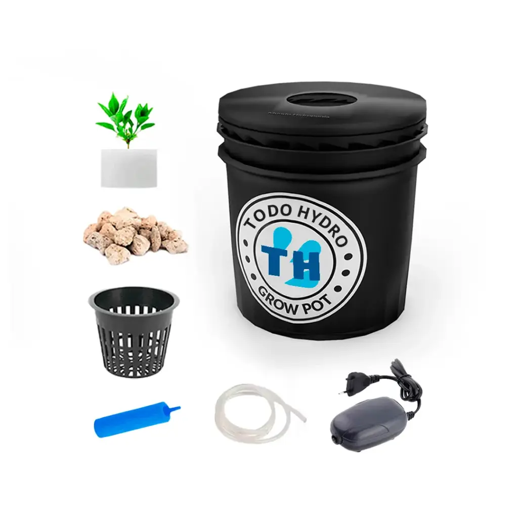 Grow Pot Original - Kit hidropônico DWC com bomba de ar e acessórios (Reservatorio 16 Litros)