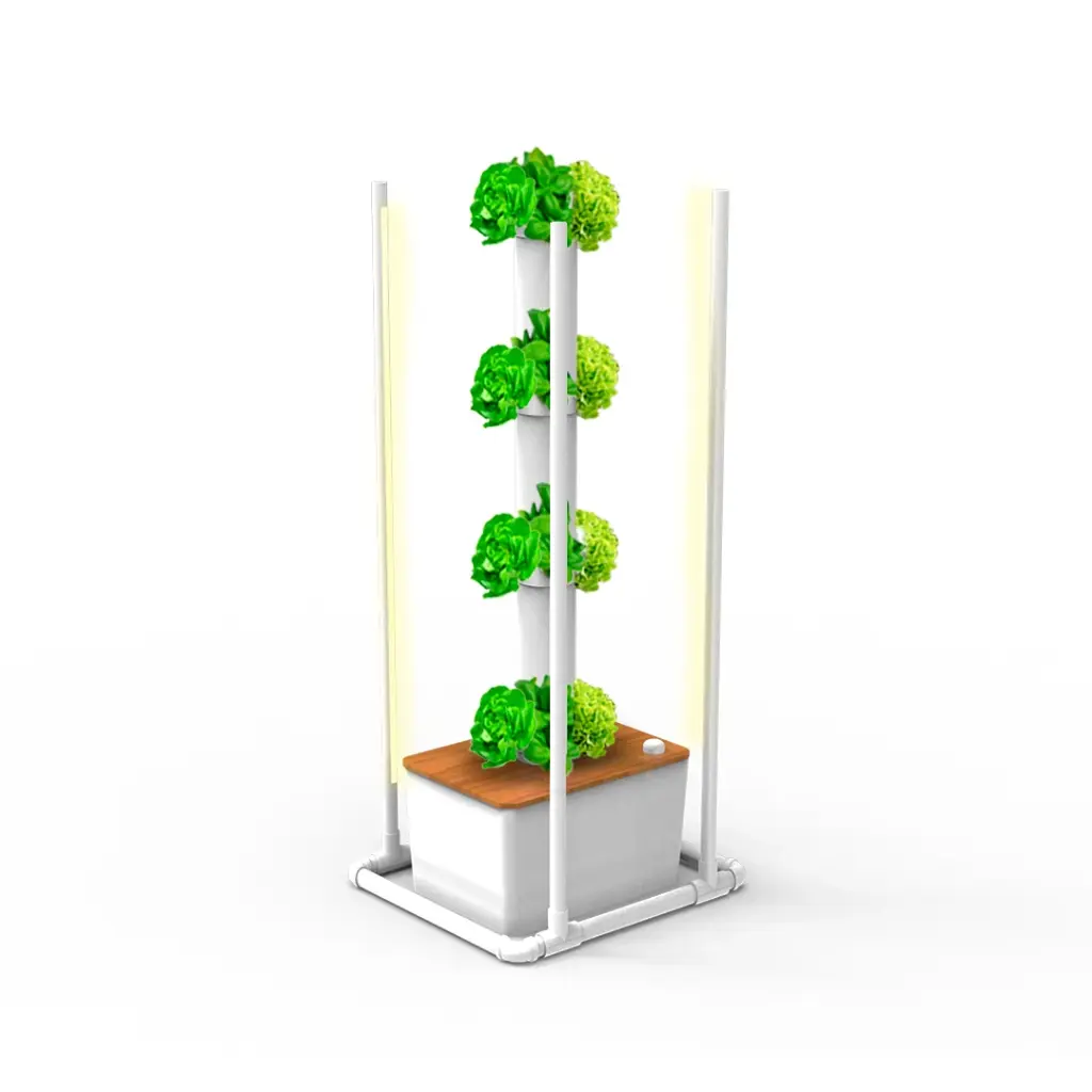 Kit Hidropônico N6W Sistema Torre para 20 Plantas, Jardim Completo com Nutrientes, Sementes e Acessórios (Não)