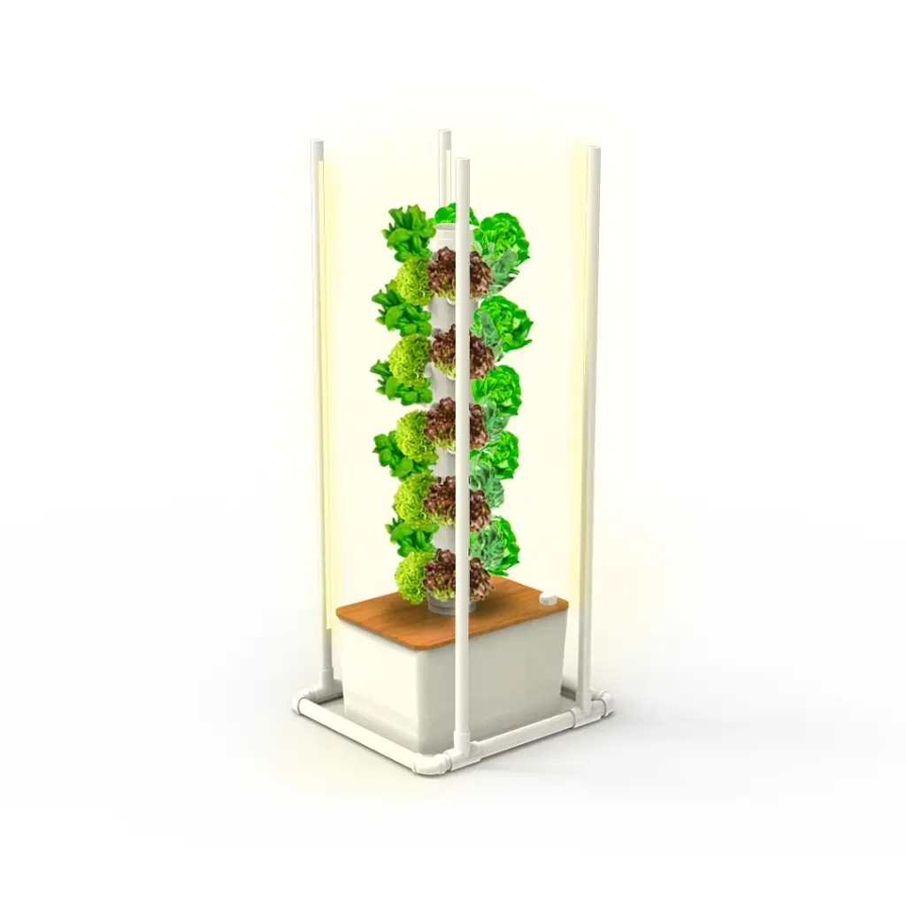 Kit Hidropônico N6WP Sistema Torre para 52 Plantas, Jardim Completo com Nutrientes, Sementes e Acessórios