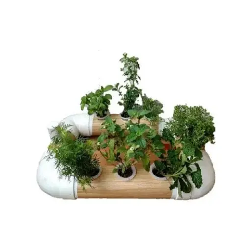 Mini Jardim Hidropônico DWC para 7 plantas com Bomba de ar, Nutrientes e Sementes