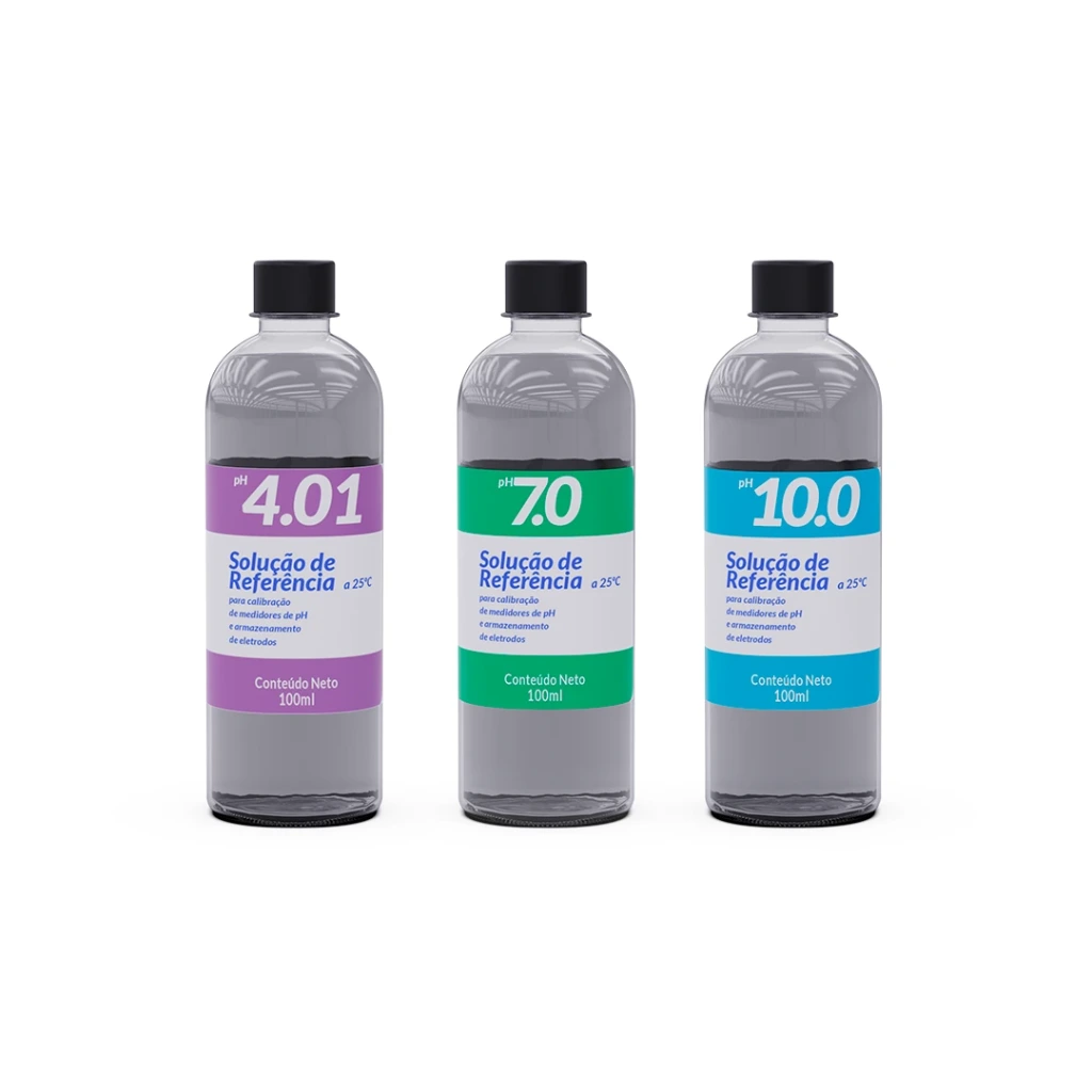 [NUT-00054] Kit Solução Buffer pH, 4.01, 7.0 e 10.0 (100ml cada)