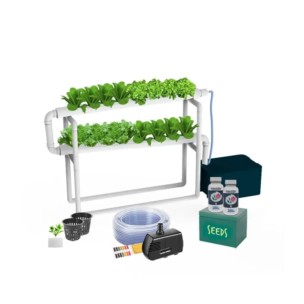 [KITWNUTRN7] Kit hidropônico N7 NFT System para 16 plantas, jardim interno completo com nutrientes, sementes e acessórios